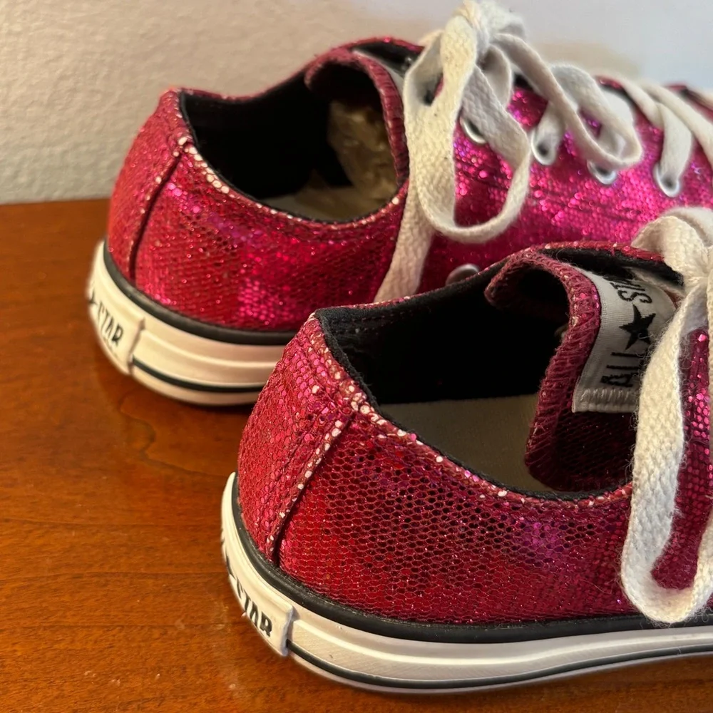 Converse Kids' Chuck Taylor All Star Low Tops Hot Pink Sparkle